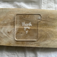 Acryl-Prägestempel "thank you" + Herz