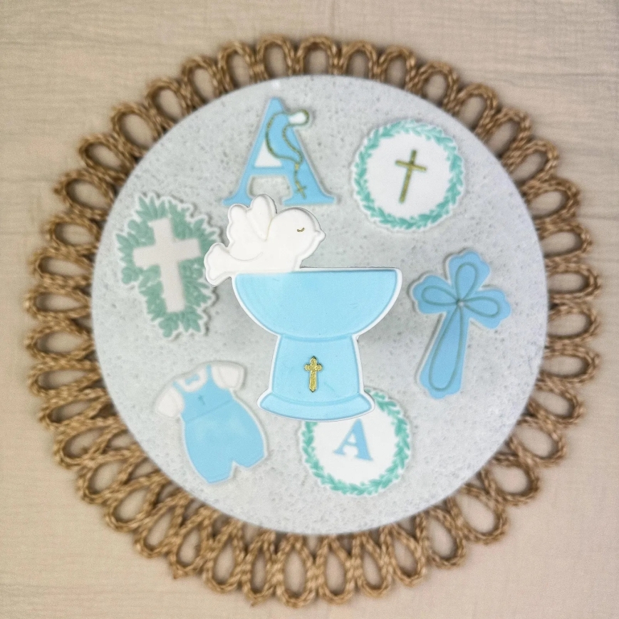 Cookie Stamp Set "Taufbecken mit Taube"
