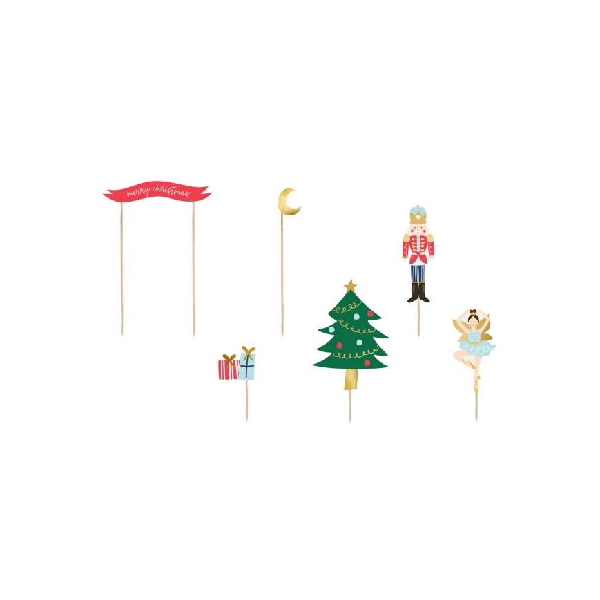 PartyDeco - Cupcake Topper Nussknacker