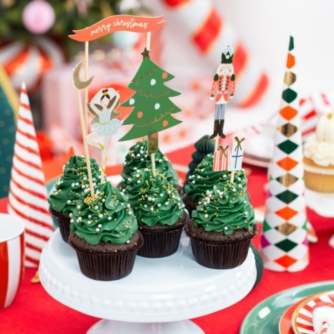 PartyDeco - Cupcake Topper Nussknacker