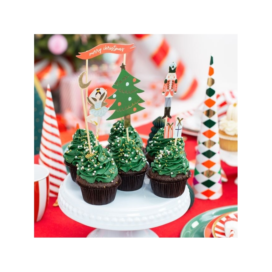 PartyDeco - Cupcake Topper Nussknacker