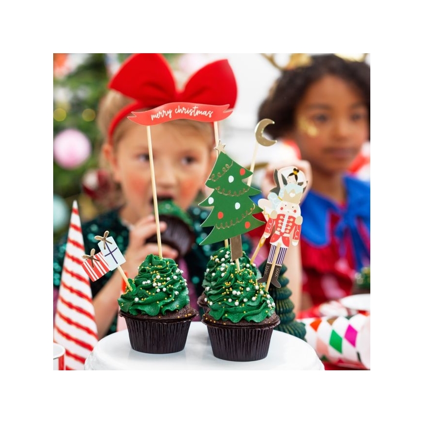 PartyDeco - Cupcake Topper Nussknacker