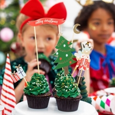 PartyDeco - Cupcake Topper Nussknacker