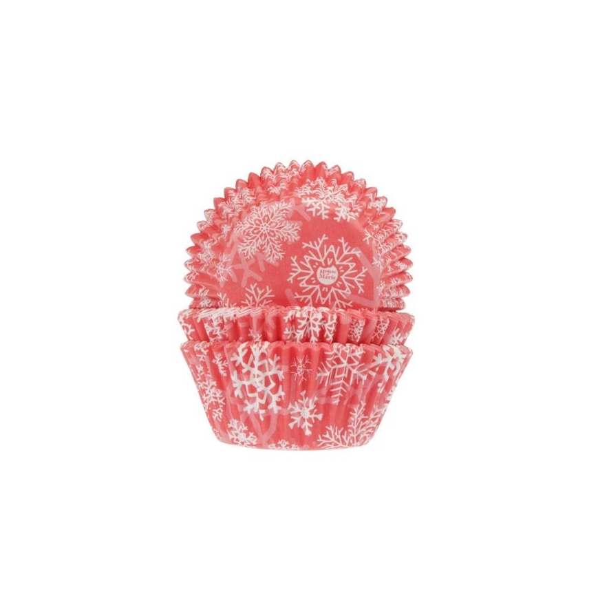Cupcakeförmchen Schneeflocken - rot