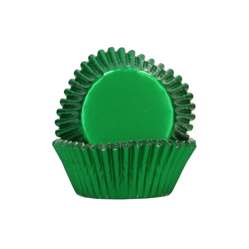 Cupcakeförmchen metallic grün