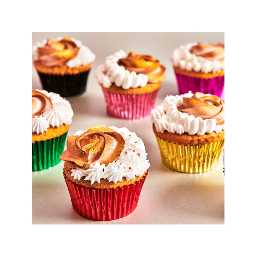 Cupcakeförmchen metallic rot
