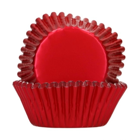 Cupcakeförmchen metallic rot