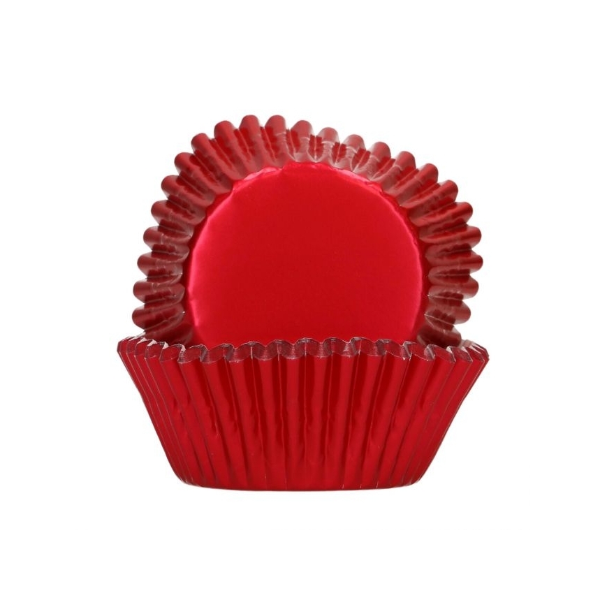 Cupcakeförmchen metallic rot