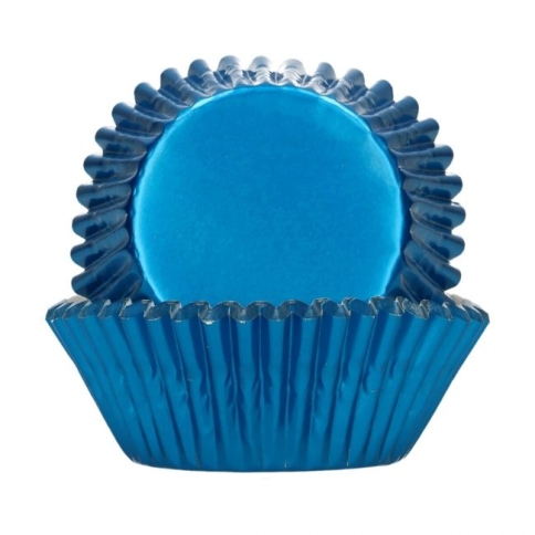 Cupcakeförmchen metallic blau