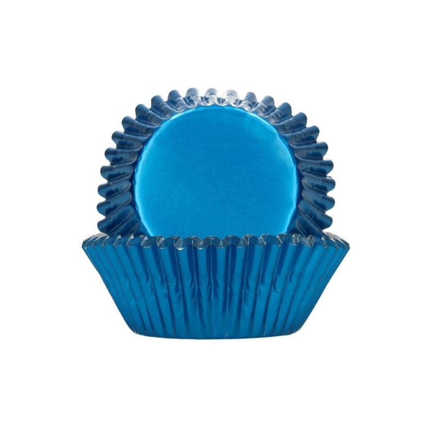 Cupcakeförmchen metallic blau
