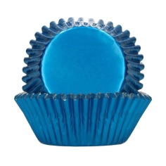 Cupcakeförmchen metallic blau