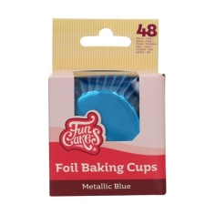 Cupcakeförmchen metallic blau