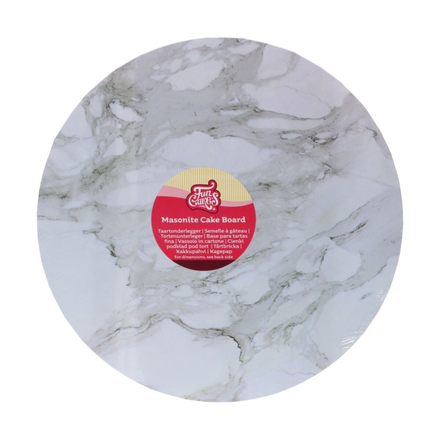 Masonite Cake Board - Marmor grau, 35cm