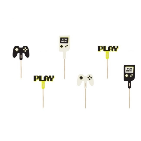 Cupcake Topper - Gamer 6teilig