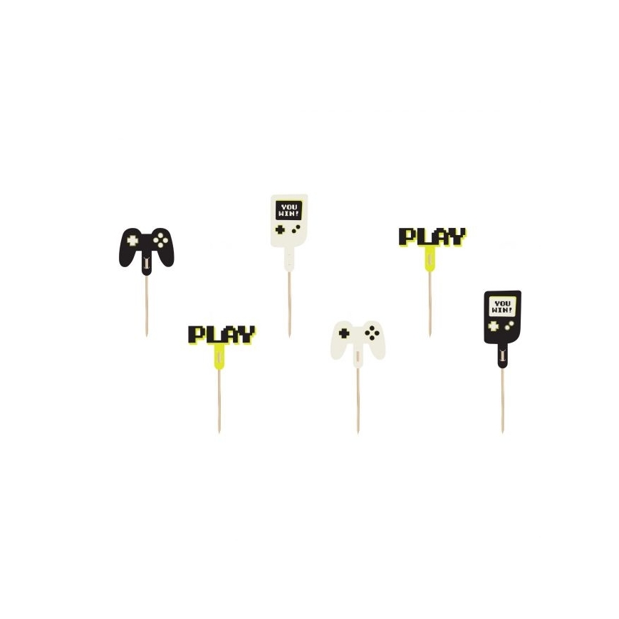Cupcake Topper - Gamer 6teilig