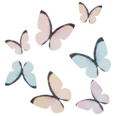 Schmetterlinge aus Esspapier - pastell