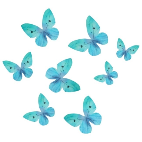 Schmetterlinge aus Esspapier - blau