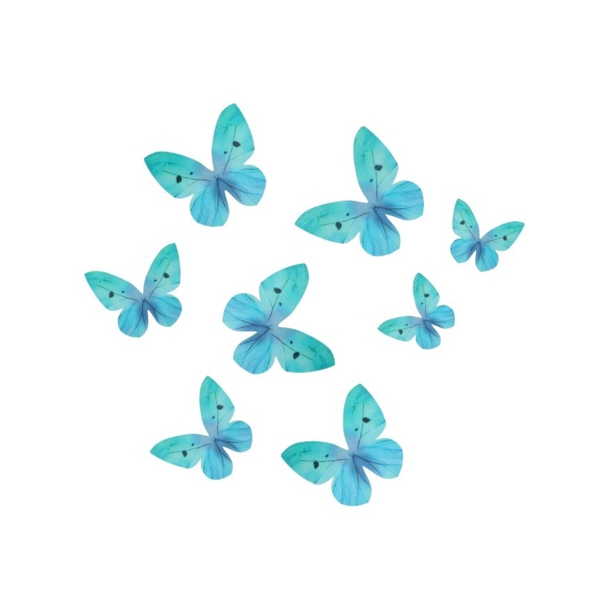 Schmetterlinge aus Esspapier - blau