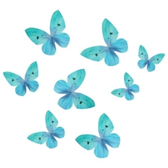 Schmetterlinge aus Esspapier - blau