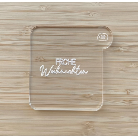 Acryl-Prägestempel "Frohe Weihnachten"
