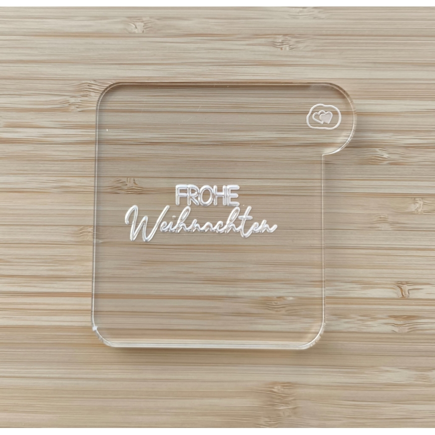 Acryl-Prägestempel "Frohe Weihnachten"