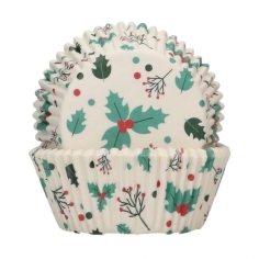 Cupcakeförmchen Holly Leaf