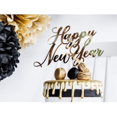 Cake Topper - Happy New Year, gold