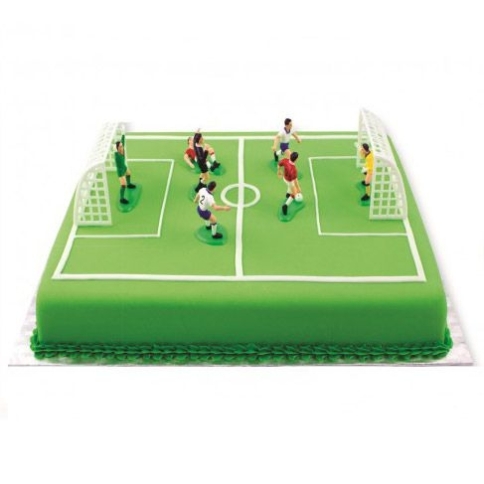 Fussball Set mit Spielern, Toren und Kerzen