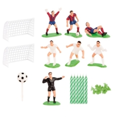 Fussball Set mit Spielern, Toren und Kerzen