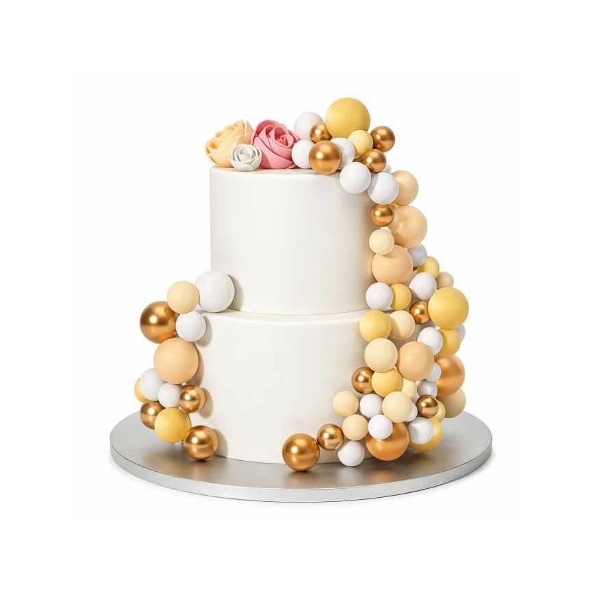 Bubbles Torteneinstecker lemon ombre & gold / 32Stück
