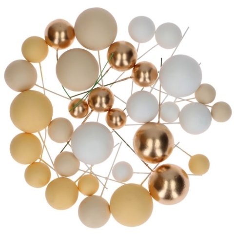 Bubbles Torteneinstecker lemon ombre & gold / 32Stück