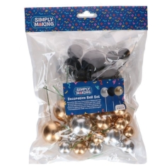 Bubbles Torteneinstecker schwarz, silber & gold / 32Stück