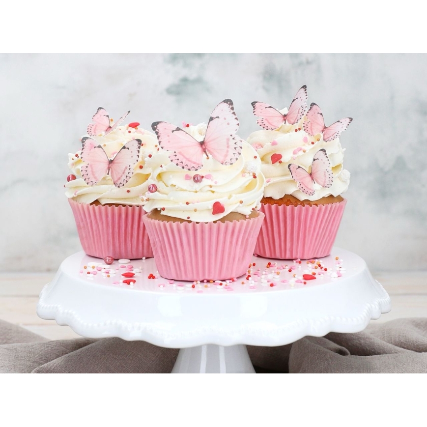 Cake-Masters Wafer Paper Schmetterlinge rosa 29 Stück ausgestanzt