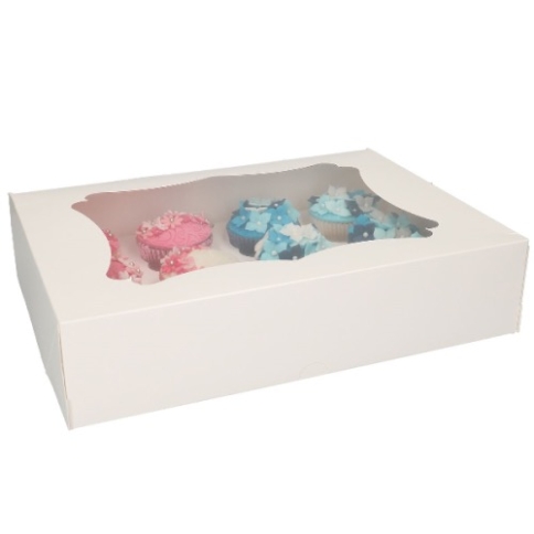 Cupcakebox weiss für 12 Cupcakes / 24 Minicupcakes