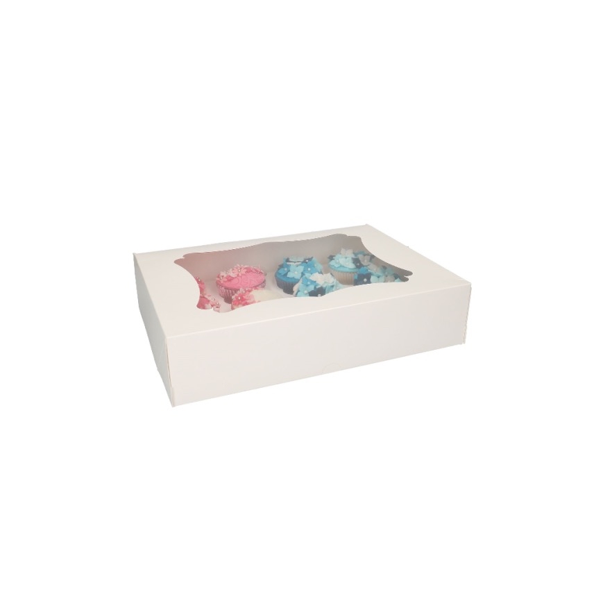 Cupcakebox weiss für 12 Cupcakes / 24 Minicupcakes