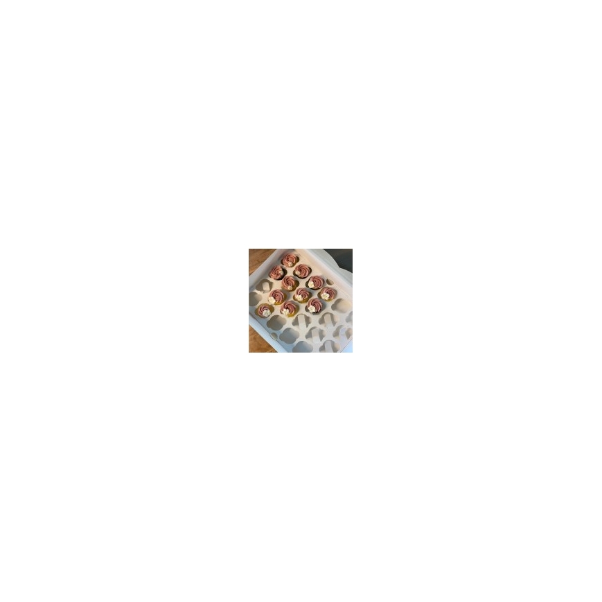Cupcakebox weiss für 12 Cupcakes / 24 Minicupcakes