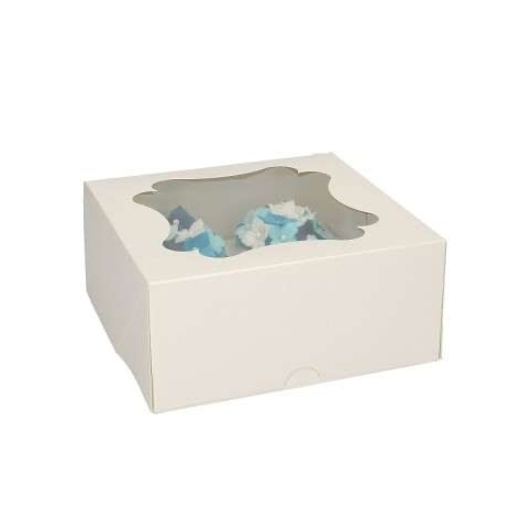Cupcakebox weiss für 4 Cupcakes / 8 Minicupcakes