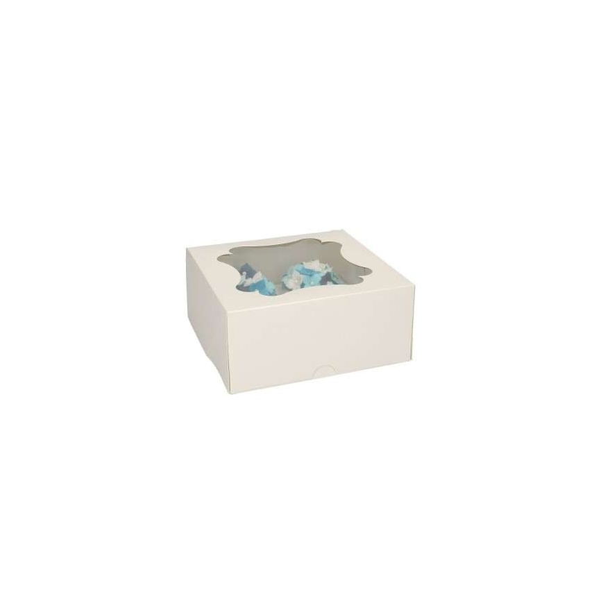 Cupcakebox weiss für 4 Cupcakes / 8 Minicupcakes