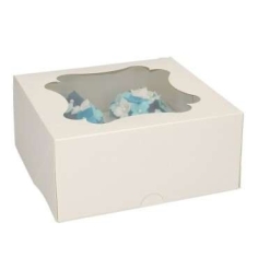 Cupcakebox weiss für 4 Cupcakes / 8 Minicupcakes