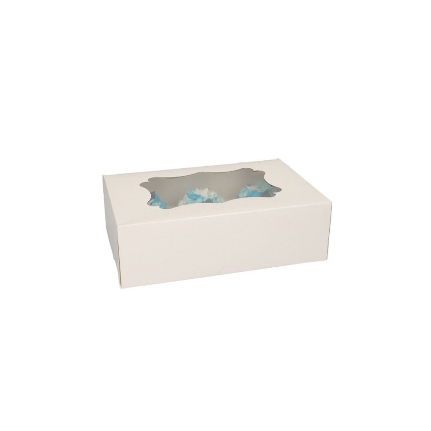 Cupcakebox weiss für 6 Cupcakes / 12 Minicupcakes