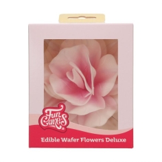 Esspapier Blume - Rose weiss-rosa ombre