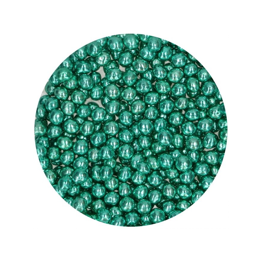 Schokoladenperlen - metallic grün