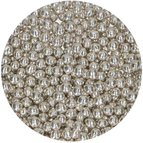 Schokoladenperlen - metallic silber