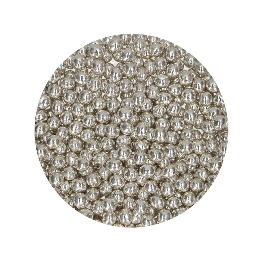 Schokoladenperlen - metallic silber