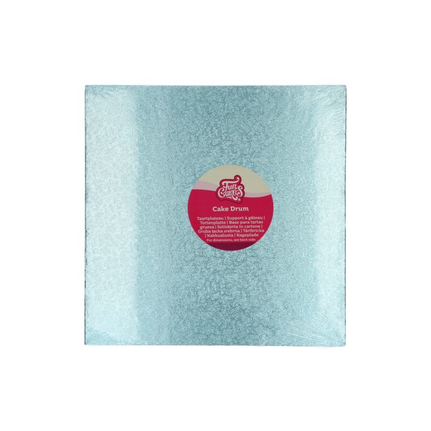 Tortenplatte quadratisch hellblau 30 cm