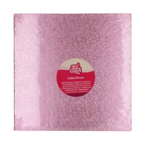 Tortenplatte quadratisch rosa 30 cm