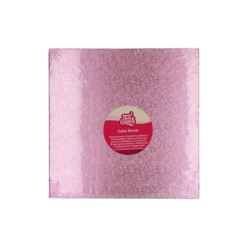 Tortenplatte quadratisch rosa 30 cm