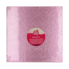 Tortenplatte quadratisch rosa 30 cm