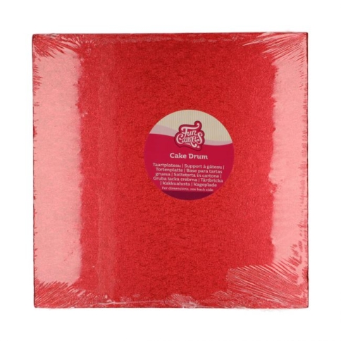 Tortenplatte quadratisch rot 30 cm