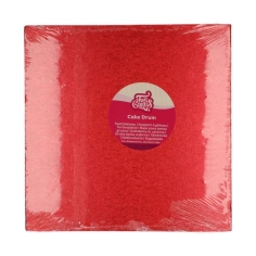 Tortenplatte quadratisch rot 30 cm